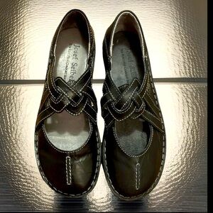 Rare Josef Seibel Rosalie 42 Mary Jane Black Leather Crisscross Shoes 37 6-6.5